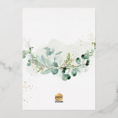 PixDezinesバラ金ゴールドユーカリプトゥスプリメイラコムナン 箔招待状 (裏面)