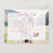 PixDezinesバラ金ゴールド秋救の葉葉/私たちの日付 案内ポストカード (裏面)