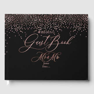 PixDezinesバラ金ゴールド紙吹雪+DIY背景 ゲストブック