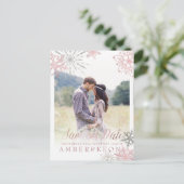 PixDezinesバラ金ゴールド雪片/大理石/日付 案内ポストカード (スタンド正面)