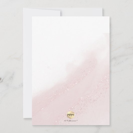 PixDezinesバラ金ゴールド《キリスト教》洗礼式や命名式+1歳 招待状 (裏面)