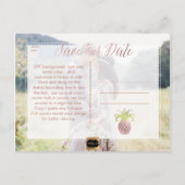 PixDezinesバラ金ゴールド/パイナップル救/私たちの日付 案内ポストカード (裏面)