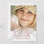 PixDezinesバラ金ゴールド/大理石卒業 招待状 (正面)