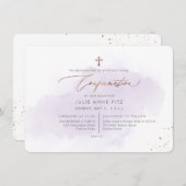 PixDezinesバラ金ゴールドH2パープル洗浄確認 招待状 (正面/裏面)