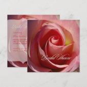 PixDezinesバラ、ピンク 招待状 (正面/裏面)