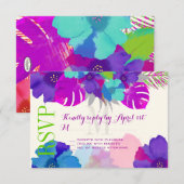 PixDezinesバリkai/green/purple/DIY 出欠カード (正面/裏面)