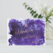 PixDezinesバルミツワーお祝いカード✡紫 出欠カード (スタンド正面)