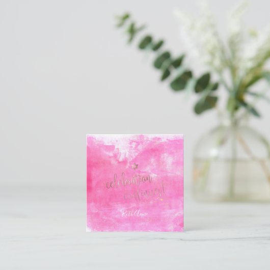 PixDezinesバルミツワーお祝いカ✡ードピンク エンクロージャーカード (スタンド正面)