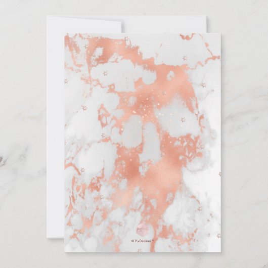 PixDezinesバルミツワーマーブルフェイクローズゴールドベインズ 招待状 (裏面)