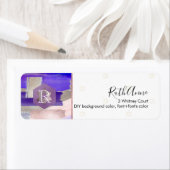 PixDezinesバルミツワー紫バイオレット水色 ラベル (インサイチュ)