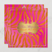 PixDezinesバルミツワー/ゼブラストライプ 招待状 (正面/裏面)