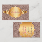 PixDezinesバロックダマスク/マウブ 名刺 (正面/裏面)