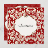 PixDezinesバロック1/赤 招待状 (正面/裏面)