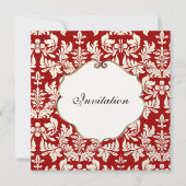 PixDezinesバロック1/赤 招待状 (正面)