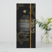 PixDezinesバークラシック(ユダヤ教の)バル・ミツバー/ブラック/金ゴールド 招待状 (スタンド正面)