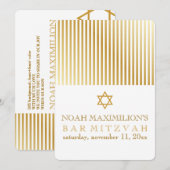 PixDezinesバーストライプ（ユダヤ教の）バル・ミツバー/DIYカラー 招待状 (正面/裏面)