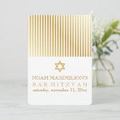 PixDezinesバーストライプ（ユダヤ教の）バル・ミツバー/DIYカラー 招待状 (スタンド正面)