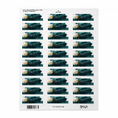 PixDezinesバー(ユダヤ教の)バル・ミツバーティール(緑がかった色)グリーンウォーター色 ラベル (フルシート)