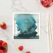 PixDezinesバー(ユダヤ教の)バル・ミツバーフェイク金ゴールド|水彩 スタンダードカクテルナプキン (インサイチュ)