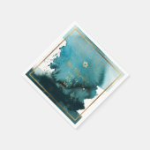 PixDezinesバー(ユダヤ教の)バル・ミツバーフェイク金ゴールド|水彩 スタンダードカクテルナプキン (角)