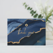 PixDezinesバー（ユダヤ教の）バル・ミツバー水彩アゲートありがとう  サンキューカード (スタンド正面)