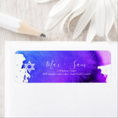 PixDezinesバー（ユダヤ教の）バル・ミツバー電気パープルウォーター色 ラベル (インサイチュ)