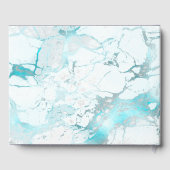 PixDezinesバー（ユダヤ教の）バル・ミツバー、大理石、アクア+シルバー ゲストブック (裏面)