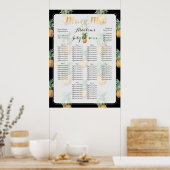 PixDezinesパイナップルのシーティングチャート/DIY背景 ポスター (キッチン)