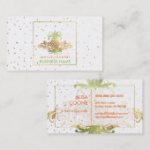 PixDezinesパイナップル/フェイク金ゴールドスペック 名刺 (正面/裏面)