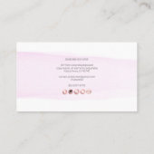 PixDezinesパウダーピンク水彩ブラシストローク 名刺 (裏面)