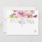 PixDezinesパステルバラ（ユダヤ教の）バル・ミツバーサンキュー✡ 出欠カード (裏面)