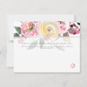 PixDezinesパステルバラ（ユダヤ教の）バル・ミツバーサンキュー✡ 出欠カード (裏面)