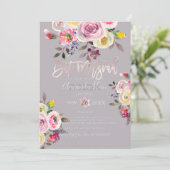 PixDezinesパステルフローラウォーターカラーバルミツワー 招待状 (スタンド正面)