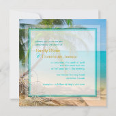 PixDezinesパラダイス/熱帯ビーチ/ヤシの木 招待状 (裏面)