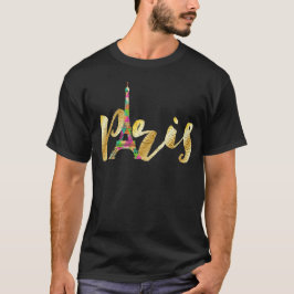 PixDezinesパリ、ネオンエッフェルタワー Tシャツ