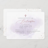 PixDezinesパープルウォーター色の献身 招待状 (正面/裏面)