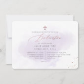 PixDezinesパープルウォーター色の献身 招待状 (正面)