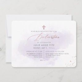 PixDezinesパープルウォーター色の献身 招待状