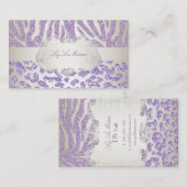 PixDezinesパープルゼブラ/leopard 名刺 (正面/裏面)