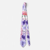 PixDezinesパープル夏バラネックタイ ネクタイ (正面)