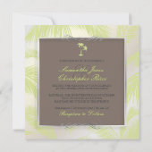 PixDezinesパームフロント、ココア+ライム 招待状 (裏面)