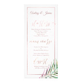 PixDezinesパームフロンド |バラフェイク金ゴールドメニュー ラックカード (裏面)