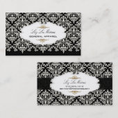 PixDezinesパールセラインヴィンテージダマスク/DIYカラー 名刺 (正面/裏面)