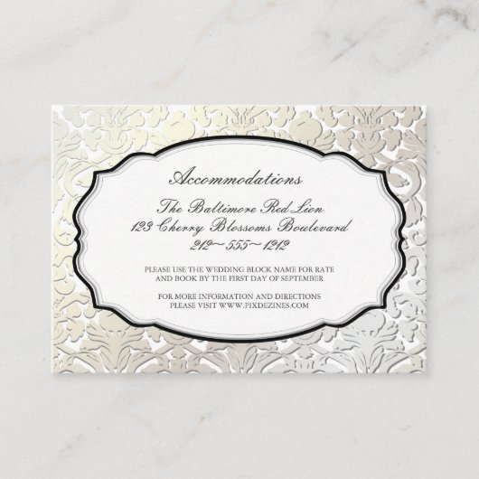 PixDezinesパールフローラダマスク/宿泊施設 エンクロージャーカード (正面)