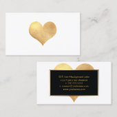 PixDezinesビッグハートが/DIYバックグフェイクラウンドで金ゴールド 名刺 (正面/裏面)
