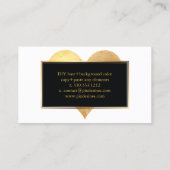 PixDezinesビッグハートが/DIYバックグフェイクラウンドで金ゴールド 名刺 (裏面)