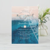 PixDezinesビーチパームツリーズバルミツワー招待状 招待状 (スタンド正面)