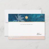 PixDezinesビーチパームツリーズバー(ユダヤ教の)バル・ミツバーサンキュー 招待状 (裏面)