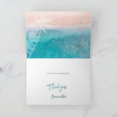 PixDezinesビーチパームツリー（ユダヤ教の）バル・ミツバーサンキューカード カード (内部)