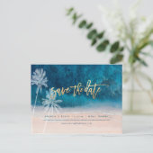 PixDezinesビーチフェイク金ゴールドモダンブラシスクリプトAnn 案内ポストカード (スタンド正面)